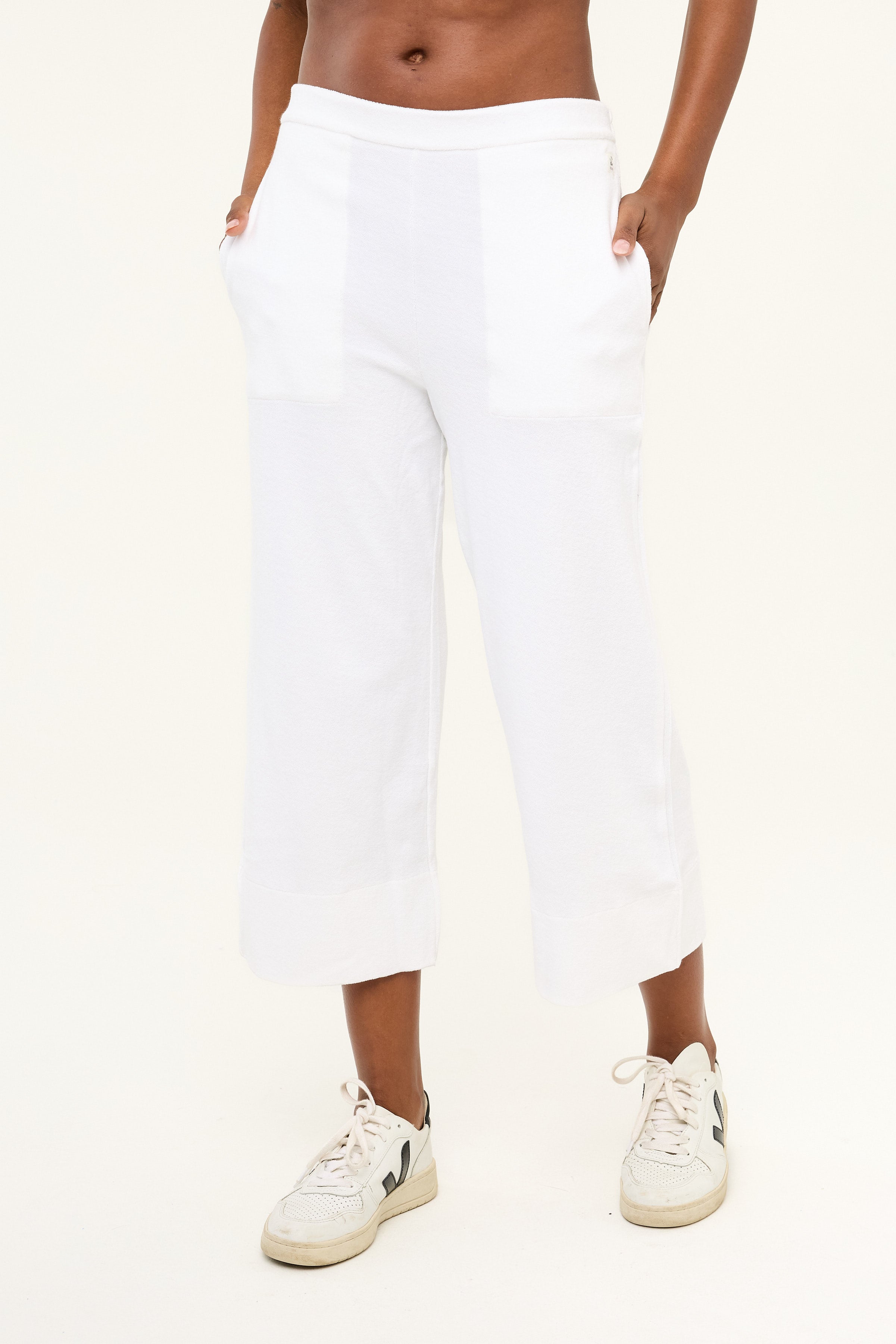 Terry Capri Pant - White